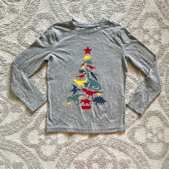 Jumping Beans Long Sleeves Dino Christmas Graphic Tee - Picture 1 of 4